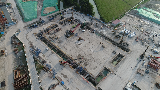 張靖皋長江大橋南航道橋北錨碇施工現場。中鐵大橋局供圖