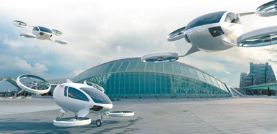 垂直起降飛行器概念圖。皮 普制作（影像中國）