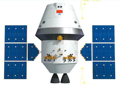 “夢舟”載人登月飛船效果圖。