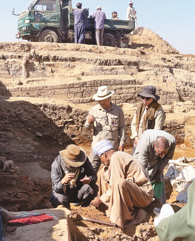 工作人員進行發掘清理工作。 高偉攝