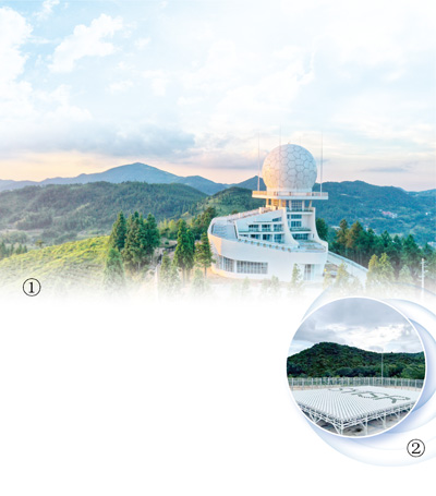 圖①：S波段雙偏振相控陣天氣雷達。 圖②：相控陣非相干散射雷達。 以上圖片均為中國電子科技集團提供