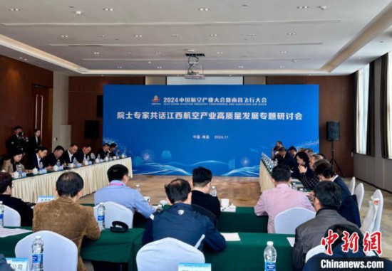 圖為院士專家共話江西航空產業高質量發展專題研討會現場。 盧夢夢 攝