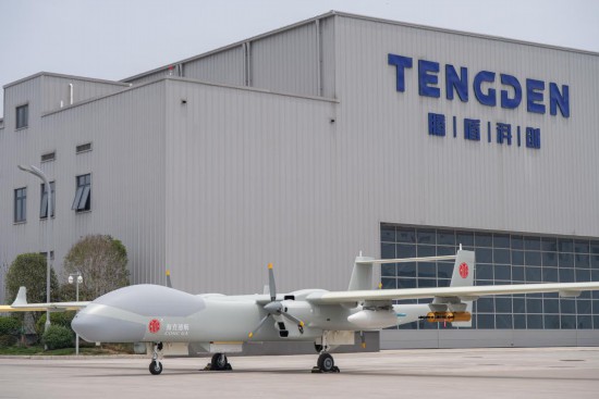 靜態展示中的“雙尾蝎A”無人機系統。新華社記者 謝佼 攝