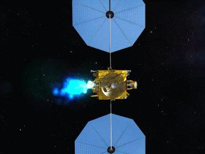  天問二號探測器示意動畫。（中國航天科技集團五院供圖）