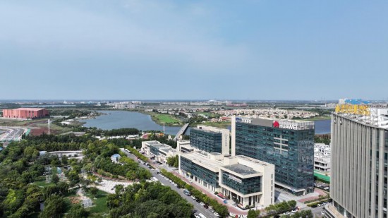 中新天津生態城一景（無人機照片）。新華社記者李然 攝