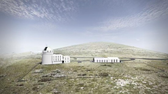 這是稻城太陽觀測臺站預期模擬圖。（南京大學供圖）