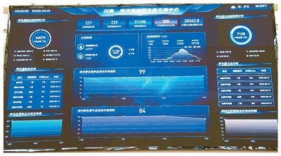 南華國際野生菌交易中心里的LED顯示屏。