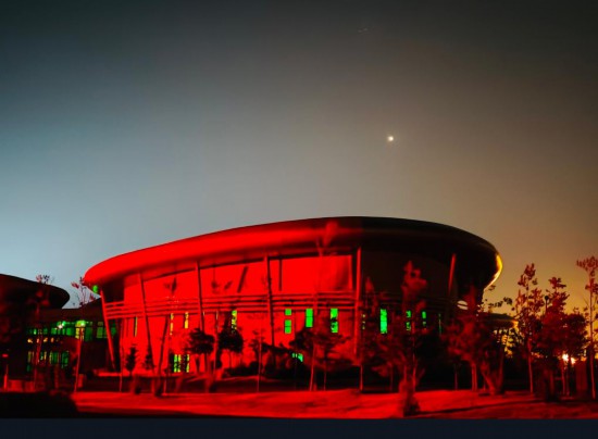 2025年7月9日，在青海海晏縣西海鎮青海兩彈一星干部學院拍攝的金星。（鐘奕 攝）