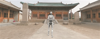 團隊基于真彩色激光點云數據創建的富平古城文廟虛擬現實場景。