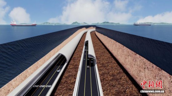 海底隧道效果圖。 浙江交通集團 供圖