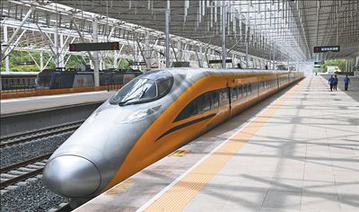   圖為西延高鐵聯調聯試綜合檢測列車駛入延安站。祁小軍攝（新華社發）