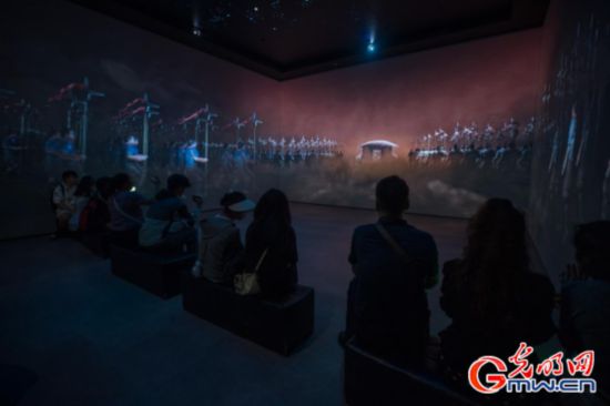 沉浸式影像展廳，基于三維數據復原軍陣場景