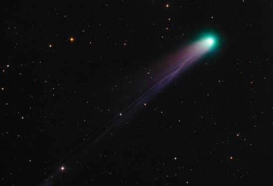 2025年10月5日凌晨，在福建閩清拍攝的萊蒙彗星。（徐晨 攝）